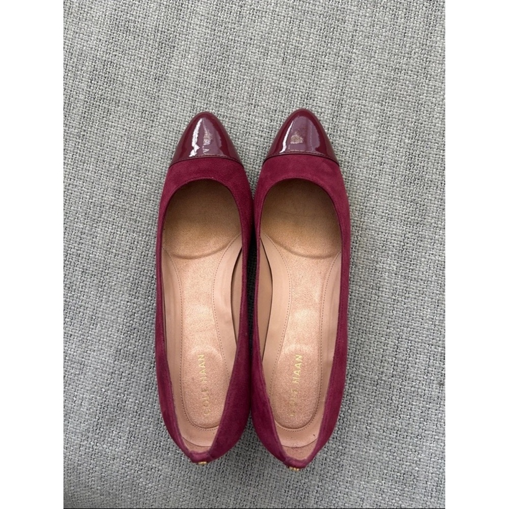 Cole Haan Women's Two-Tone Burgundy Pointed Flats - Picture 2 of 5